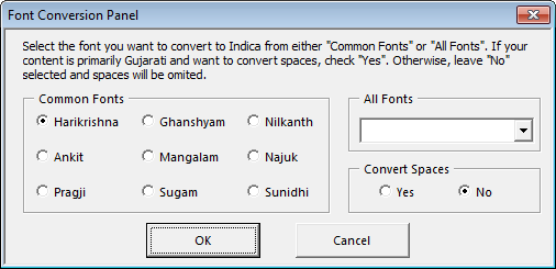 Font Conversion Panel image